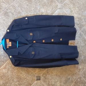 Tory Burch Navy Sailor Pea Coat gold buttons size 6